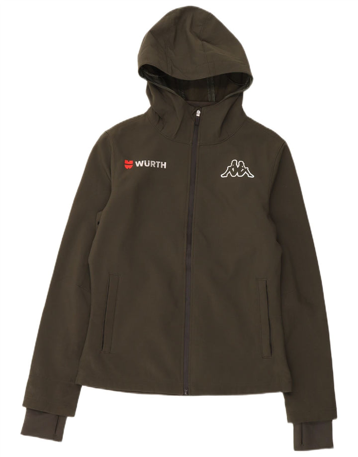 Damska kurtka wiatrówka Kappa Wurth z kapturem UK 14, średni khaki, poliester