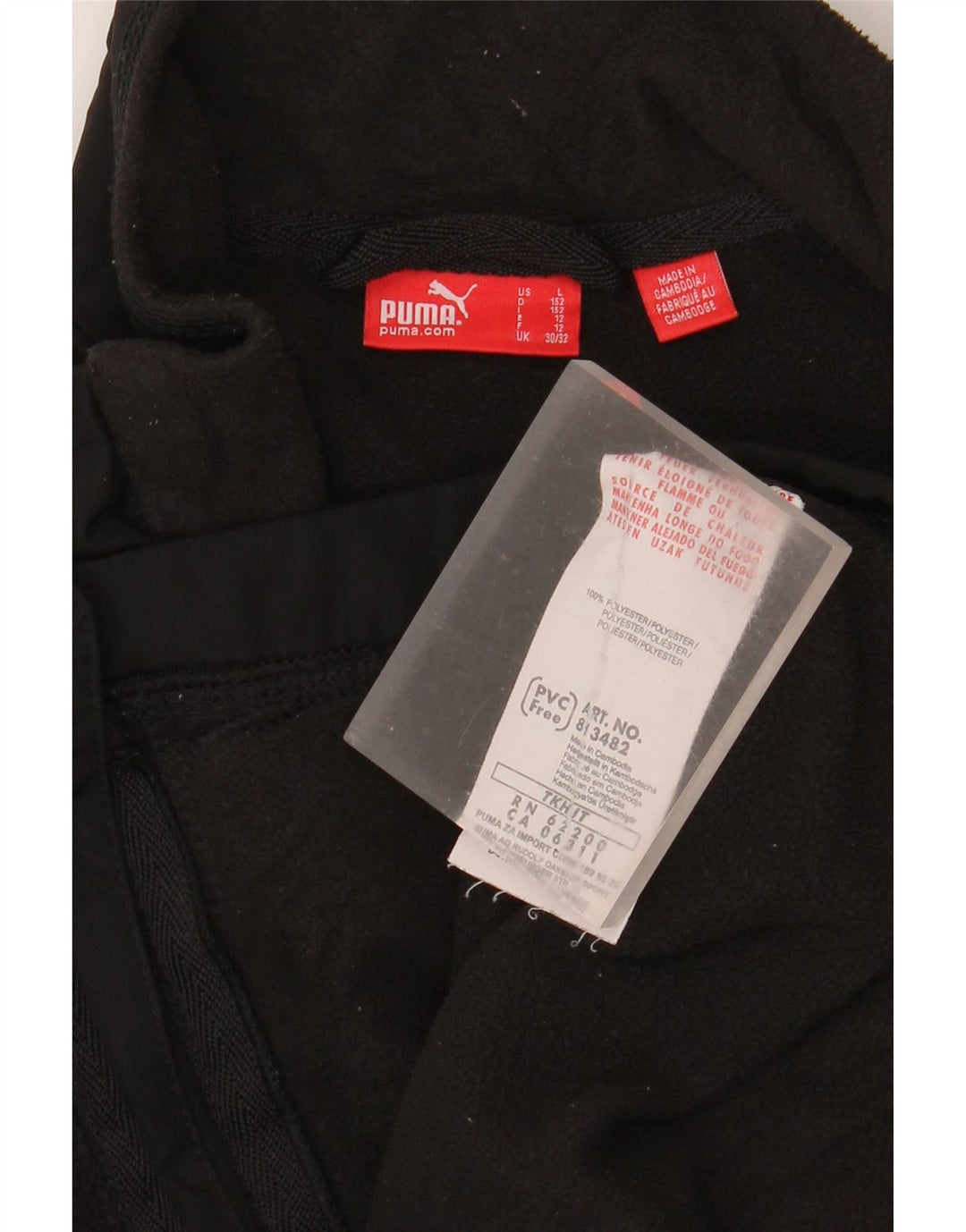 Chłopięca kurtka polarowa Puma 11-12 lat, czarna, poliestrowa