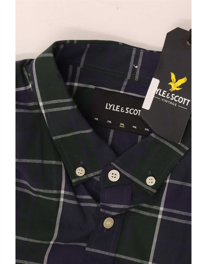 Koszula męska Lyle & Scott 3XL, bawełniana, granatowa w kratkę
