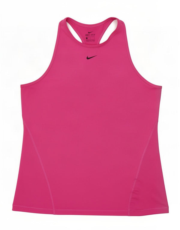 Damska koszulka z kamizelką Nike Dri Fit UK 14, duża, różowa, poliester