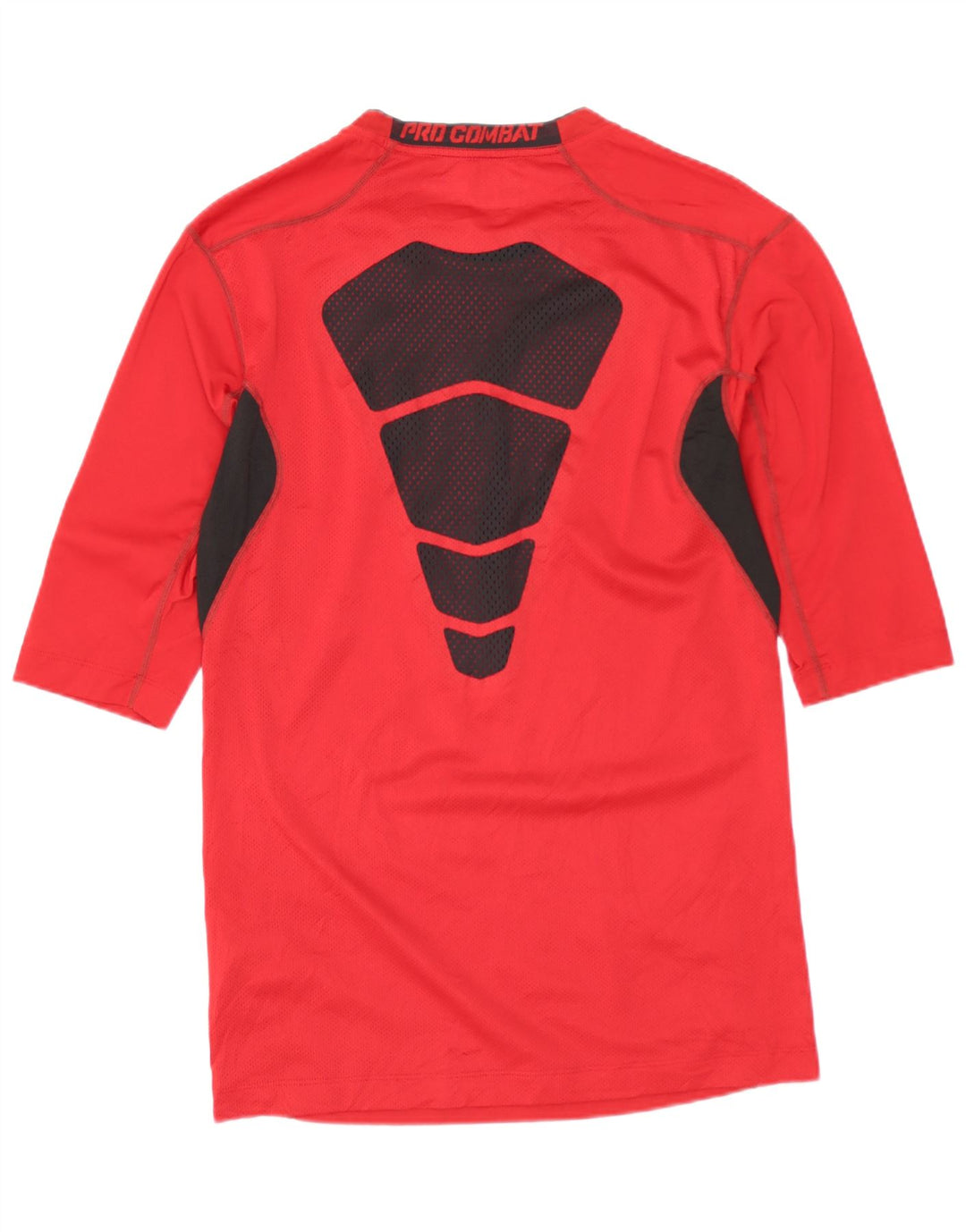 Damski top NIKE z grafiką, rękawem 3/4, UK 14, duży, czerwony poliester z blokami kolorów