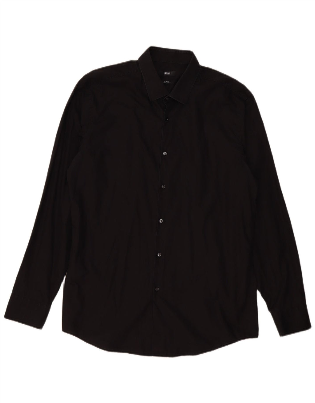 Męska koszula slim fit HUGO BOSS, rozmiar 43 17 XL, czarna bawełna