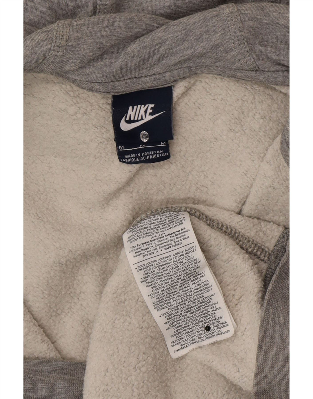 Męski sweter z kapturem i zamkiem błyskawicznym Nike, średnioszary, bawełniany w cętki