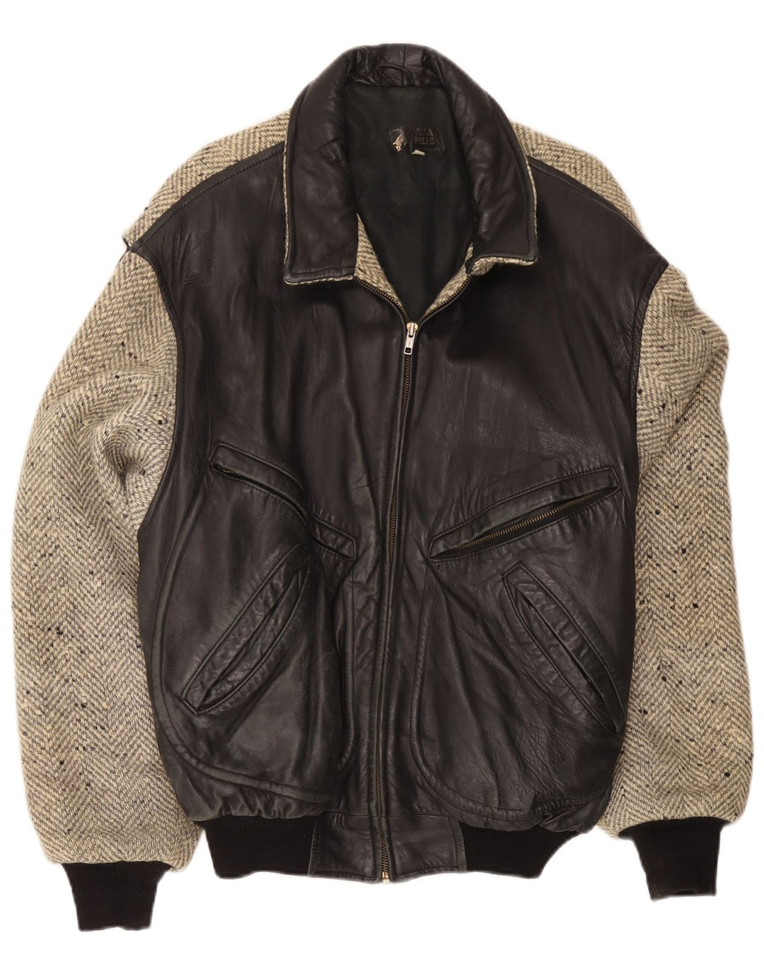 Męska kurtka skórzana vintage IT 54 XL w kolorze czarnym