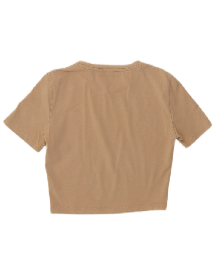 ZARA Womens Crop T-Shirt Top UK 10 Small Beige