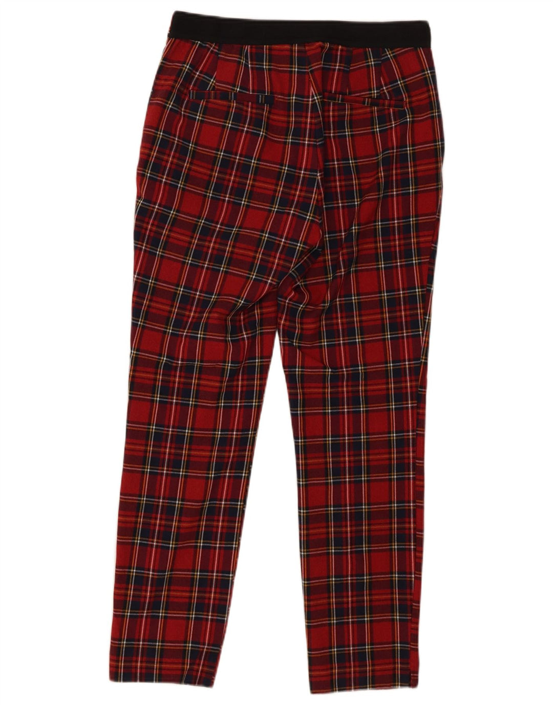 Spodnie damskie Zara Skinny Chino, średnie W28 L26, poliester w czerwoną kratę