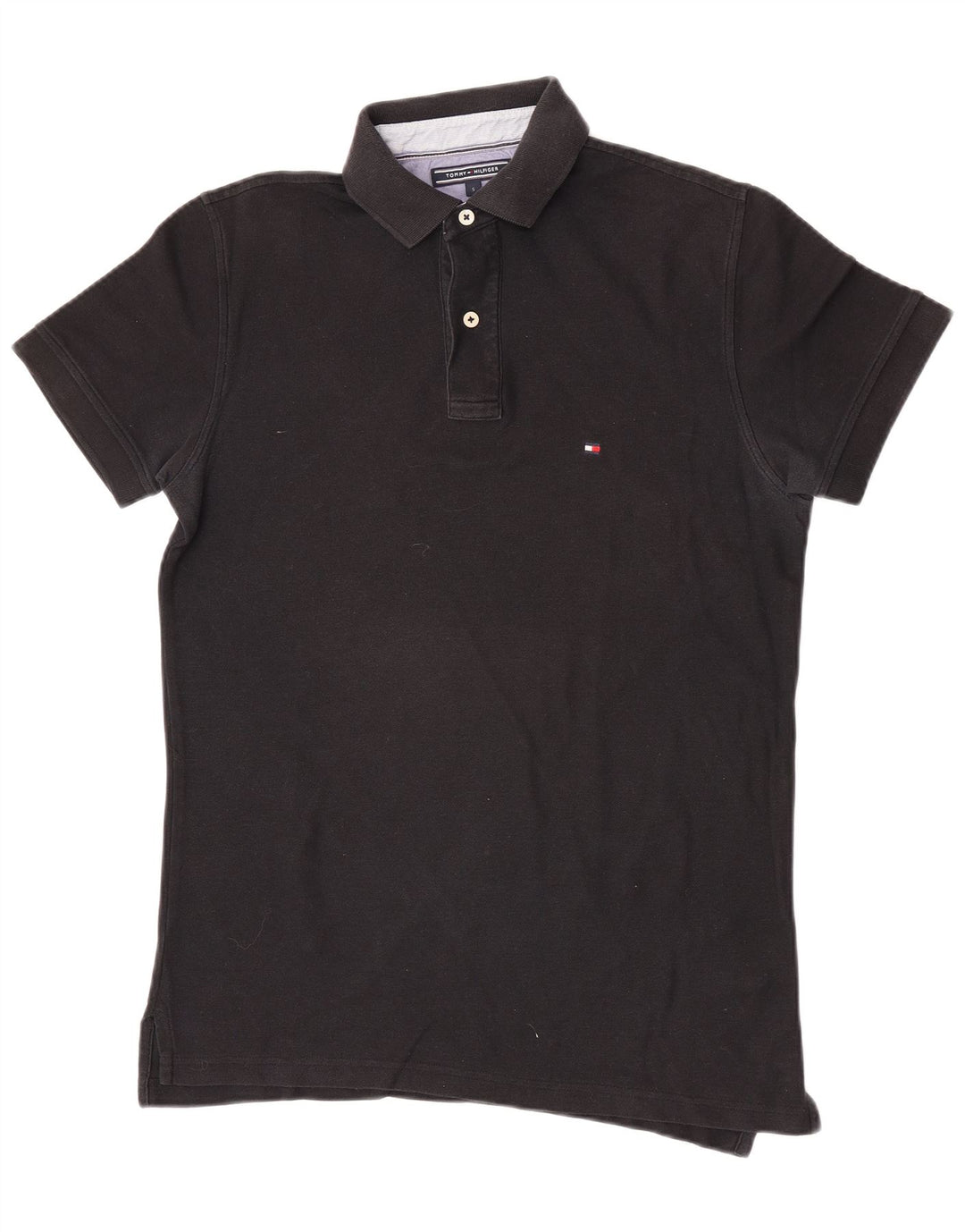 Męska koszulka polo Tommy Hilfiger o regularnym kroju, mała, czarna, bawełniana