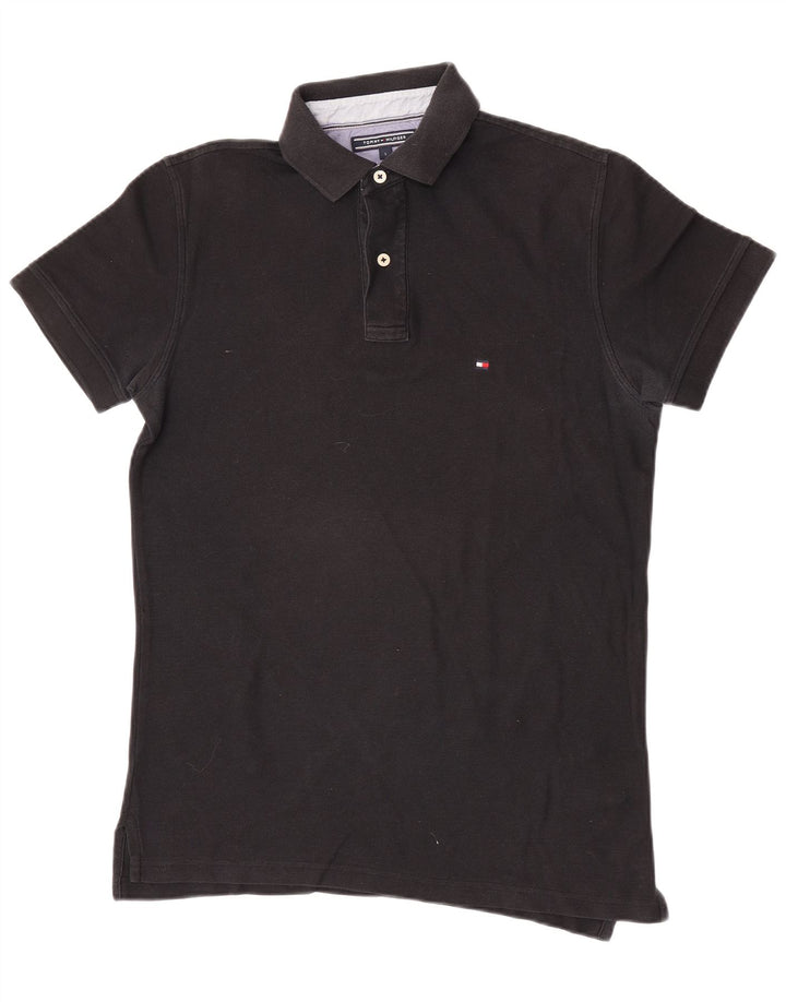 Męska koszulka polo Tommy Hilfiger o regularnym kroju, mała, czarna, bawełniana