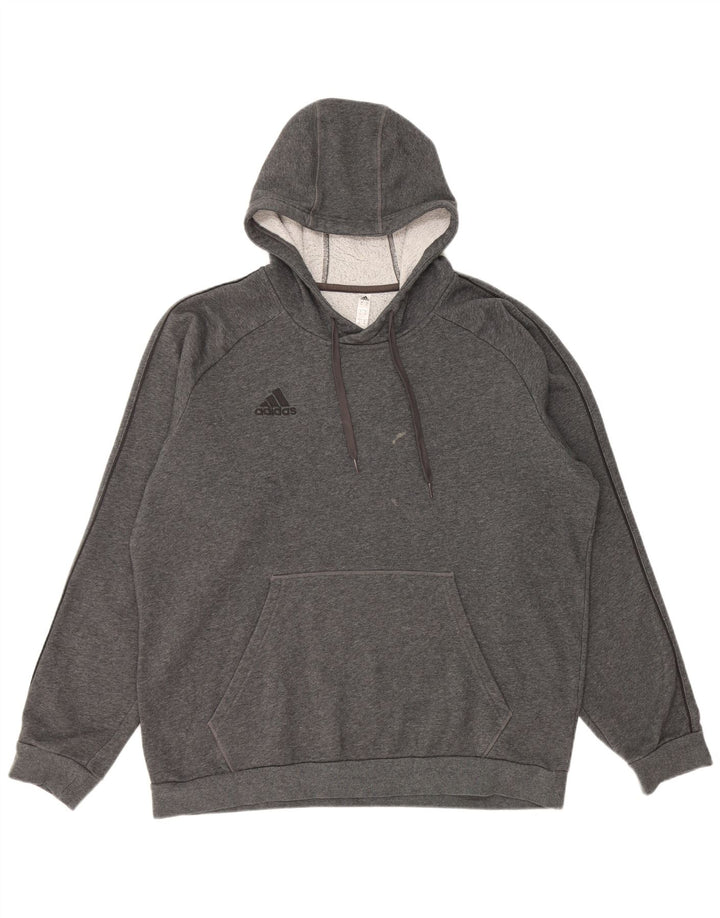 Męski sweter z kapturem ADIDAS XL, szary, bawełniany