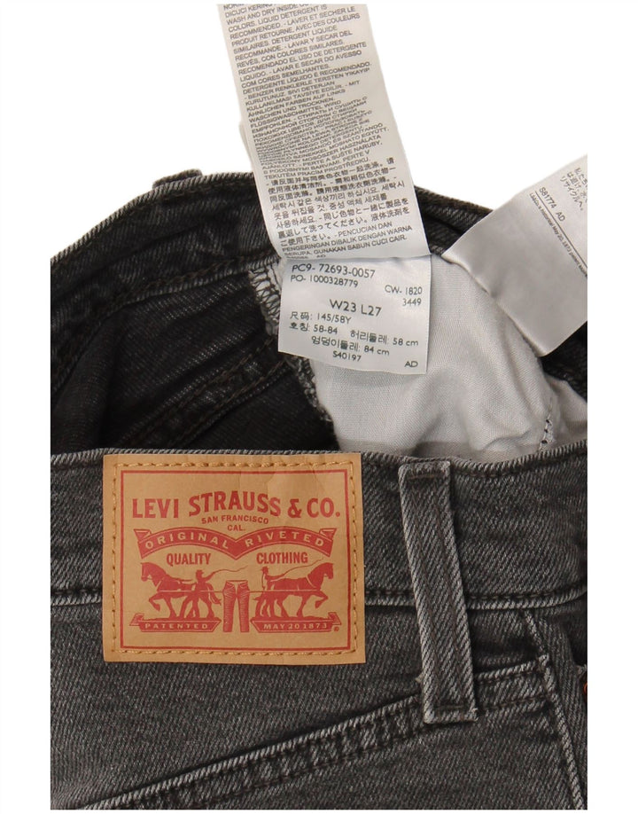 Damskie jeansy Levi's Ribcage Straight W23 L27 Szara bawełna