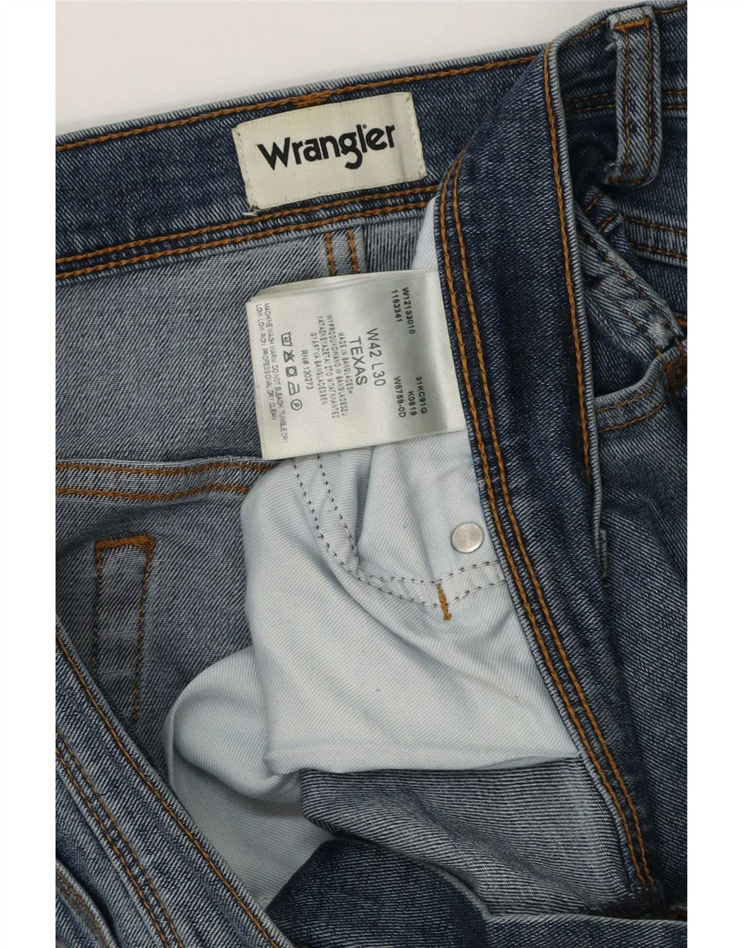 Męskie jeansy Wrangler Texas Straight W42 L30 Niebieskie bawełniane