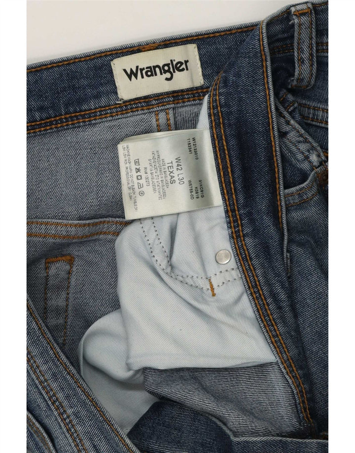 Męskie jeansy Wrangler Texas Straight W42 L30 Niebieskie bawełniane