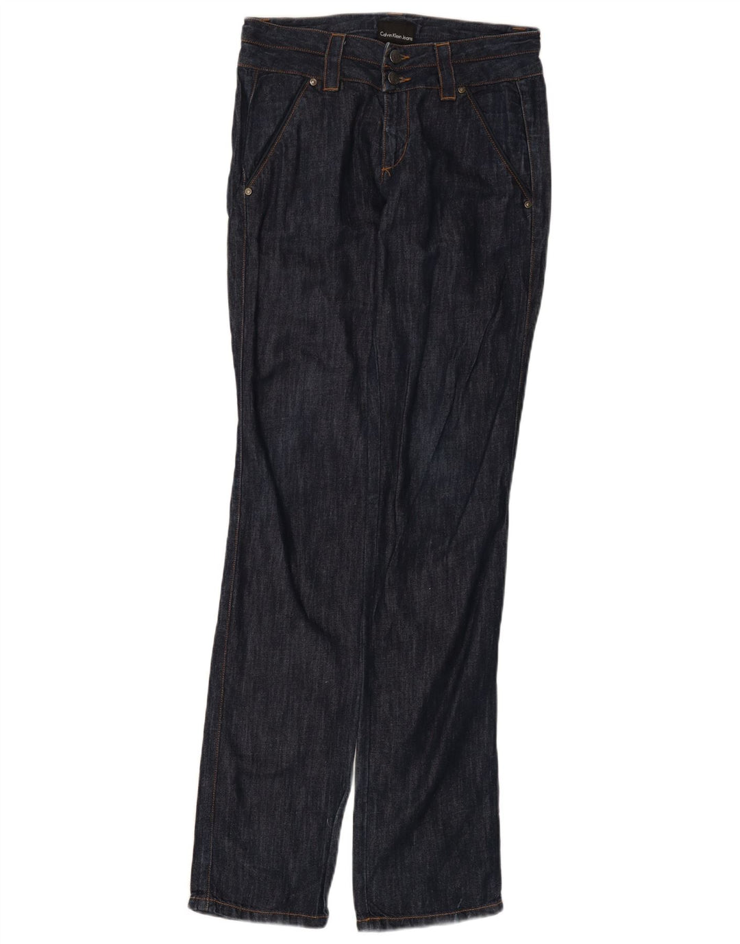 Damskie jeansy proste CALVIN KLEIN W27 L35 Granatowe, bawełniane