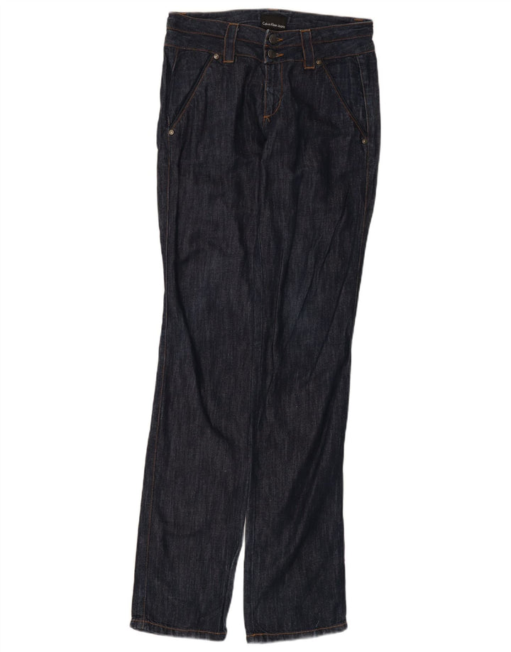 Damskie jeansy proste CALVIN KLEIN W27 L35 Granatowe, bawełniane