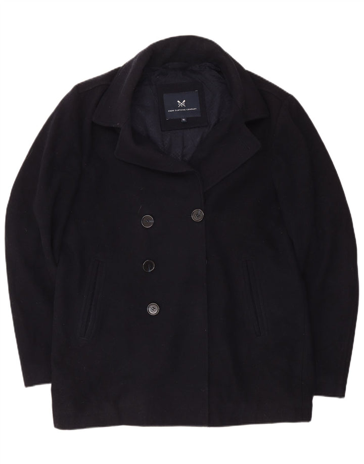 Crew Clothing Męski dwurzędowy płaszcz UK 42 XL Granatowa wełna