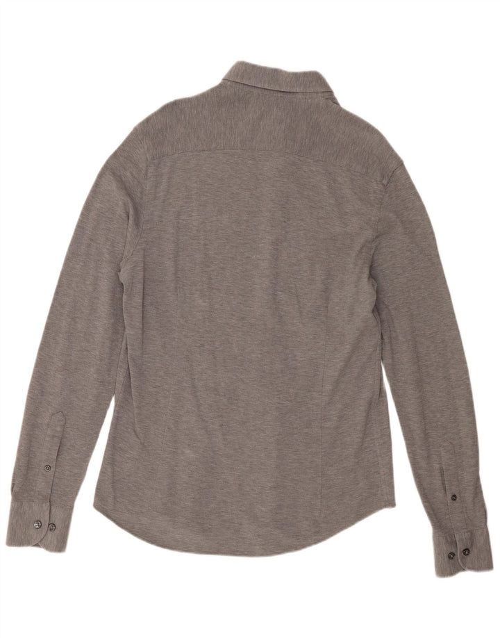Koszula męska Massimo Dutti, średnioszara, nakrapiana