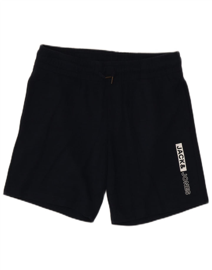 Męskie spodenki sportowe Jack & Jones z grafiką, średnie, granatowe, bawełniane