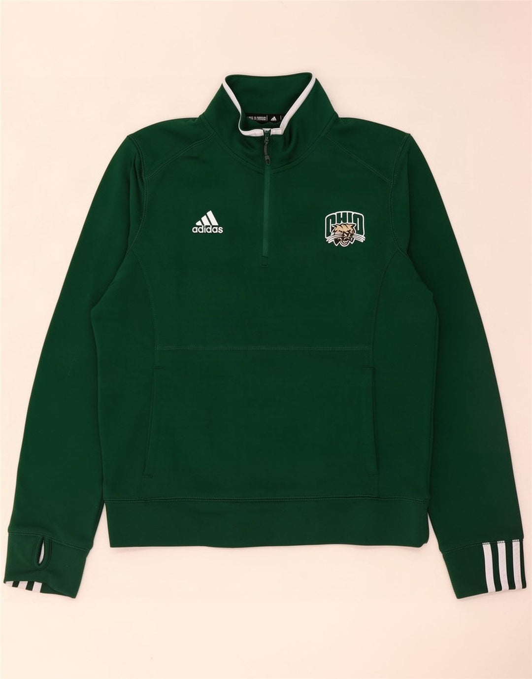 Bluza męska Adidas Ohio z zamkiem błyskawicznym, średnia zieleń