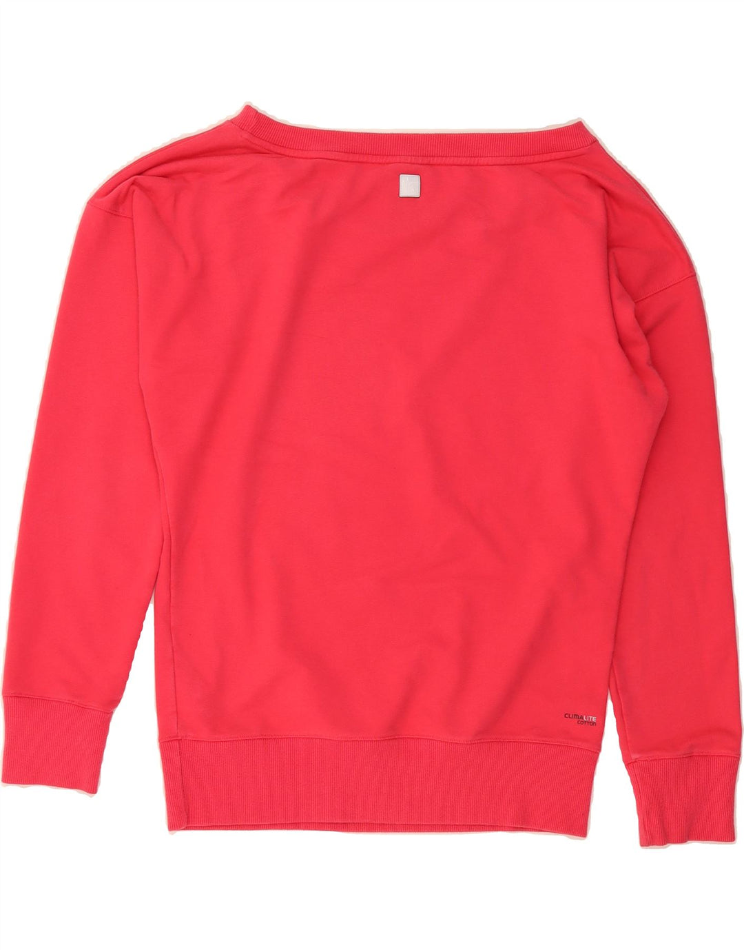 ADIDAS Womens Graphic Sweatshirt Jumper UK 12 Medium Pink Cotton Vintage Adidas and Second-Hand Adidas from Messina Hembry 