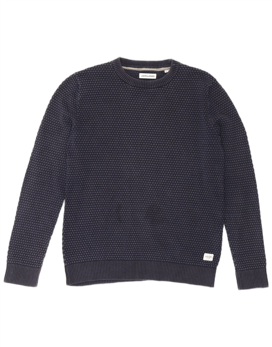 Męski sweter Jack & Jones z okrągłym dekoltem, średni granatowy w kropki