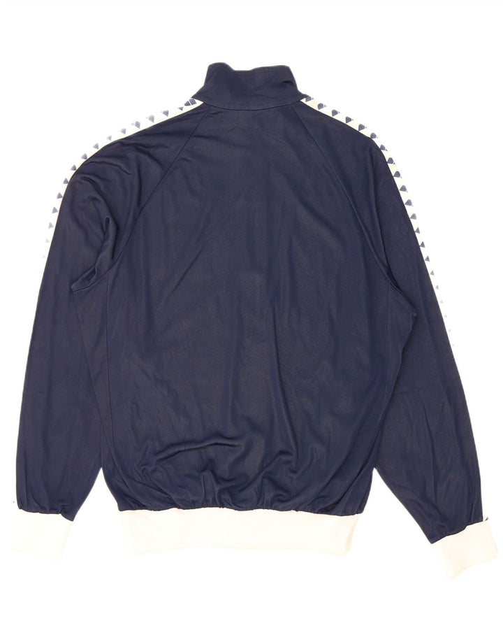 ARENA Mens Graphic Tracksuit Top Jacket Large Navy Blue Colourblock