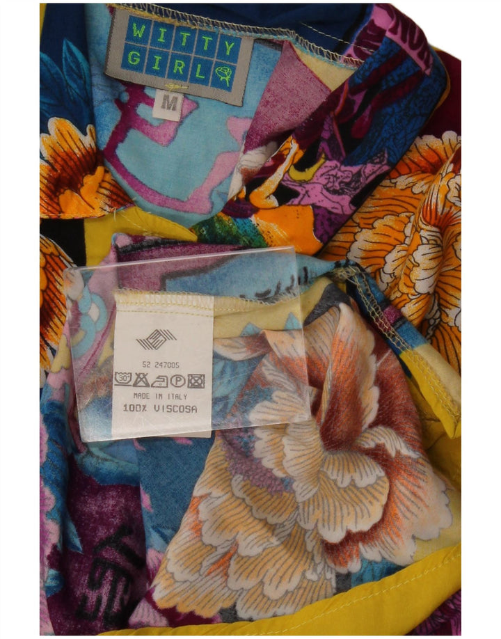 WITTY GIRL Damska bluzka oversize koszulowa UK 14, średnia, wielokolorowa w kwiaty