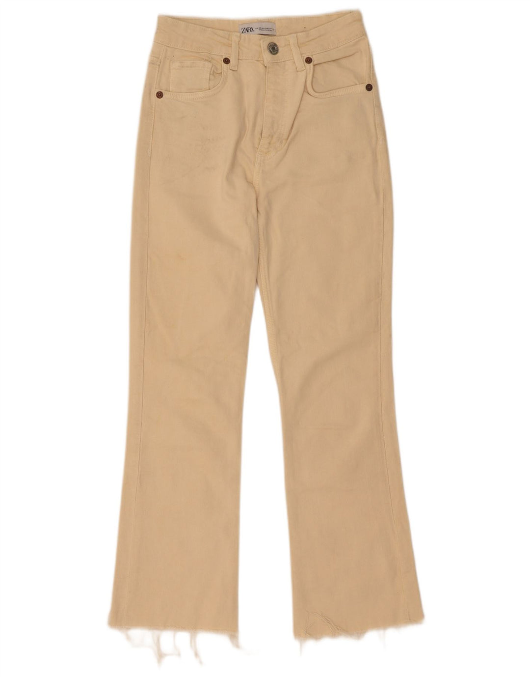 Jeansy damskie Bootcut Zara EU 34 2XS W24 L27 Beżowe
