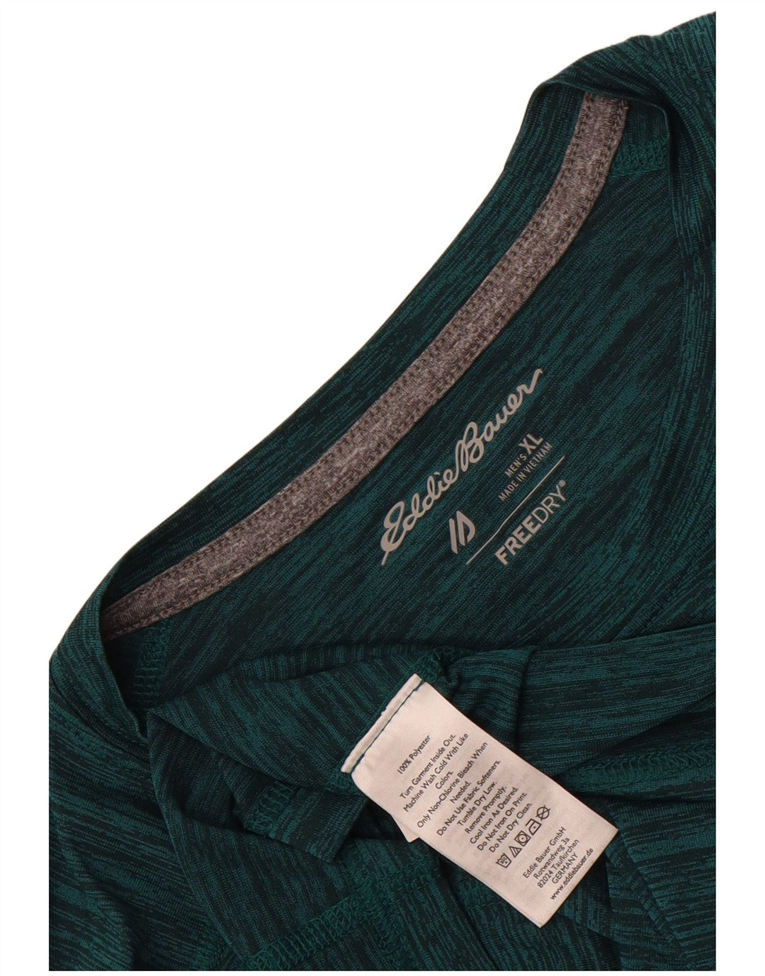 Eddie Bauer Męski top z długim rękawem XL, zielony, nakrapiany poliester