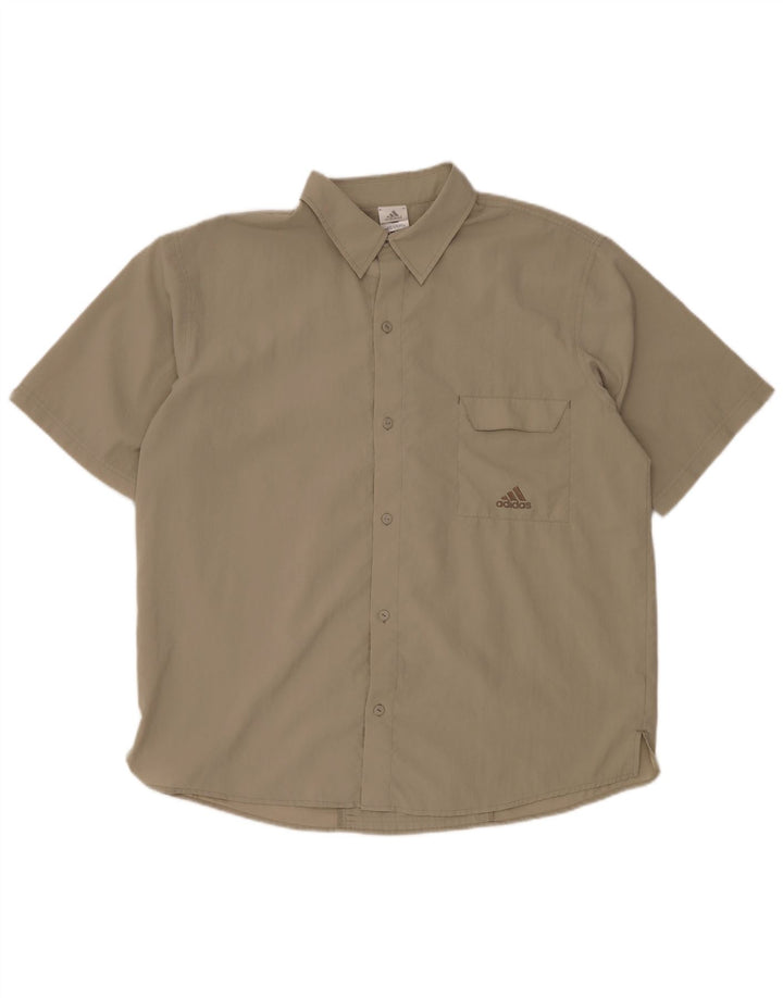 Koszula męska z krótkim rękawem ADIDAS UK 46/48 XL, beżowy poliester
