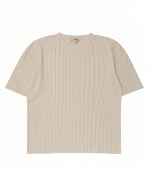 T-shirt damski Marks & Spencer Top UK 14 Large, biała wiskoza