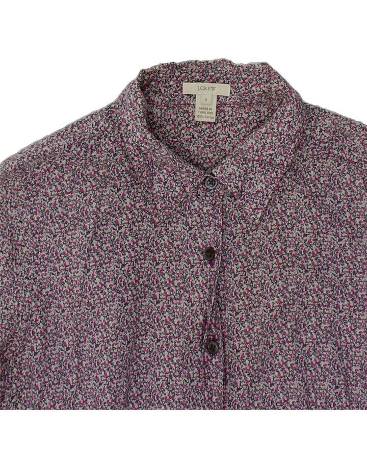 J. CREW Womens Shirt US 6 Medium Grey Floral Cotton Vintage J. Crew and Second-Hand J. Crew from Messina Hembry 