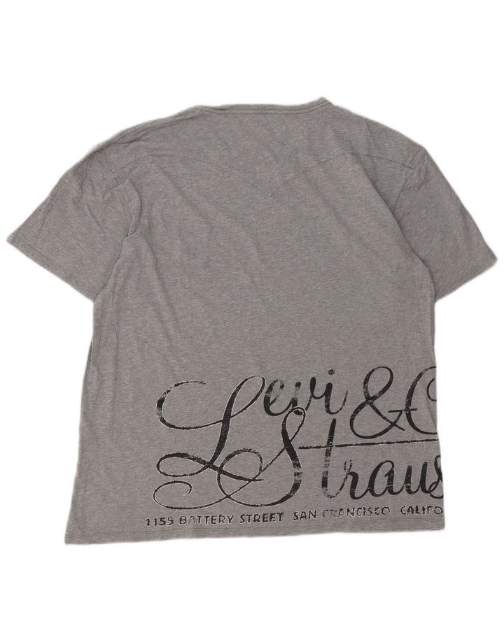 Męski T-shirt z grafiką Levi's Top XL, szara bawełna
