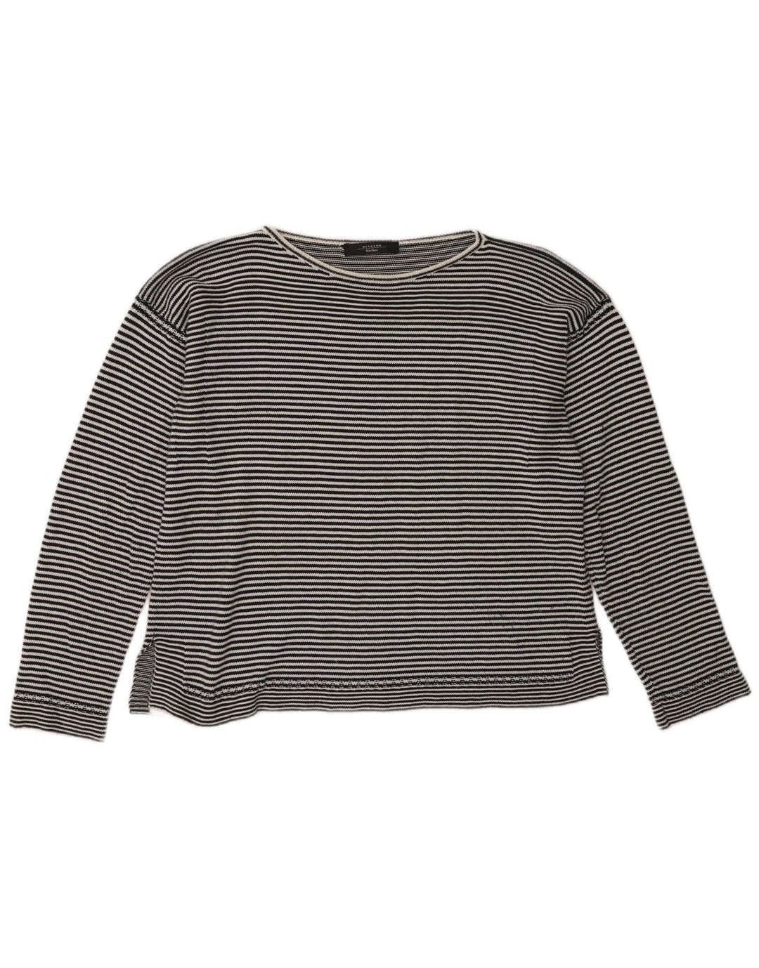 Damski top weekendowy Max Mara z długim rękawem, UK 16, duży, czarny w prążki