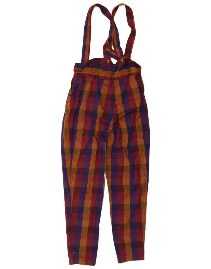 Spodnie ogrodniczki damskie VINTAGE EU 38 Medium W32 L33 Wielobarwna kratka