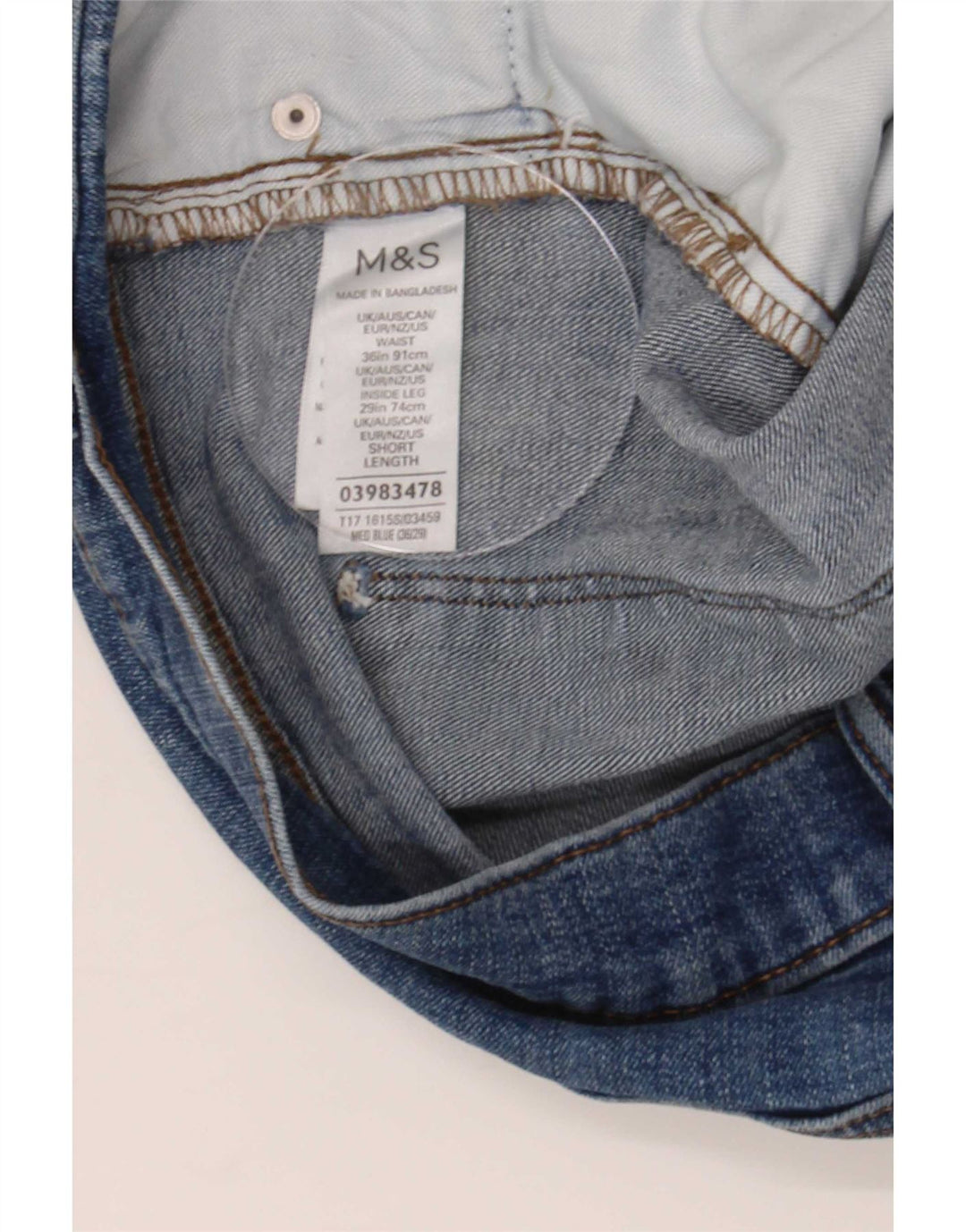 Marks & Spencer Męskie jeansy slim W36 L29 Niebieskie bawełniane