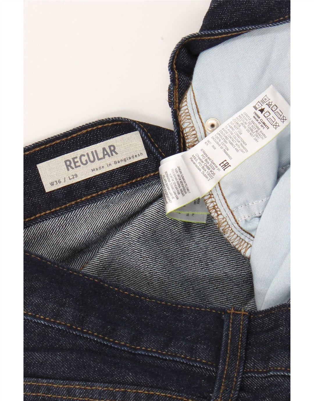 Męskie jeansy Marks & Spencer Regular Straight W36 L29 Granatowe, bawełniane