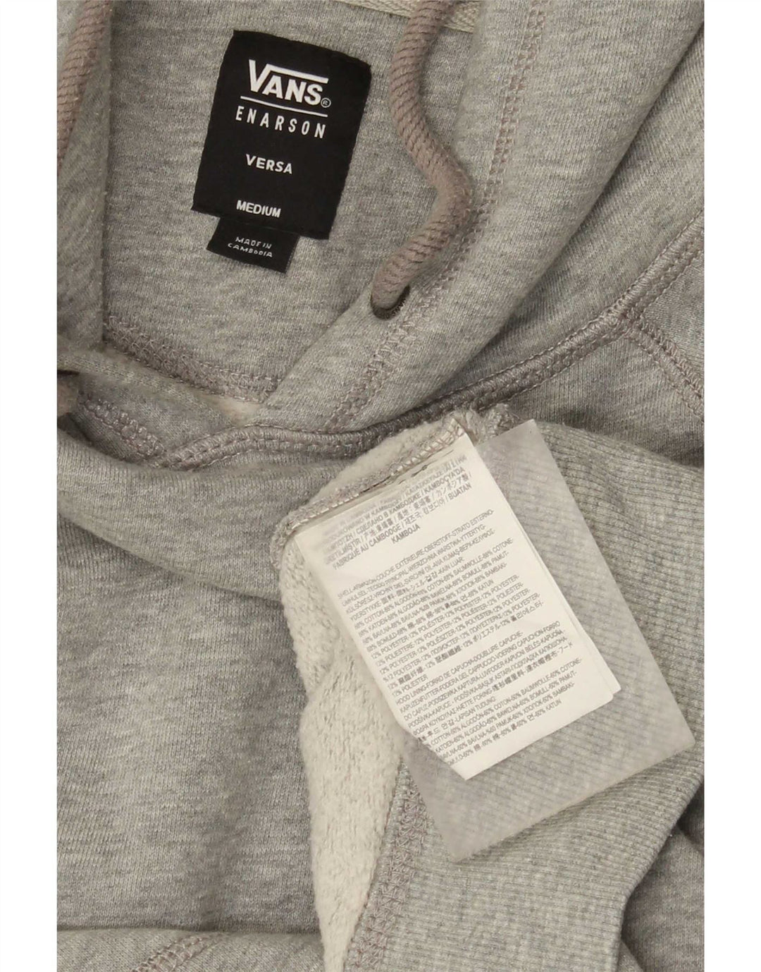 Męski sweter z kapturem Vans z grafiką, średnioszary, bawełniany