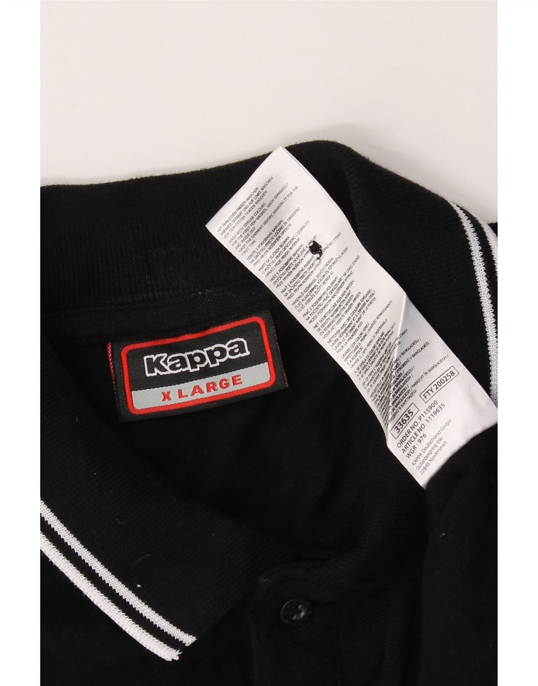 KAPPA Mens Polo Shirt XL Black Cotton Vintage Kappa and Second-Hand Kappa from Messina Hembry 