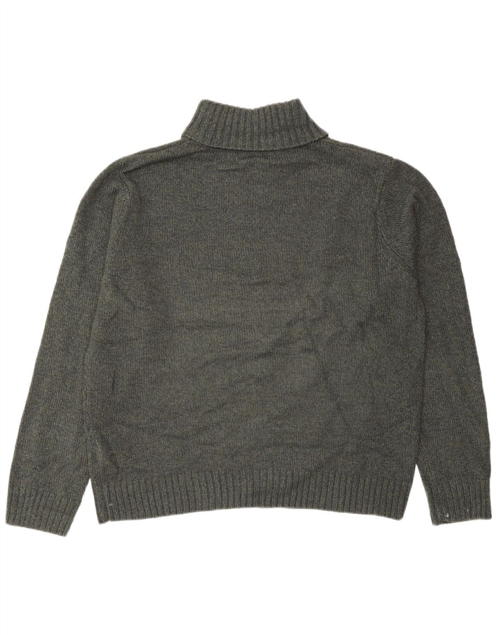 Marks & Spencer Męski sweter z golfem, duży, zielony, akrylowy