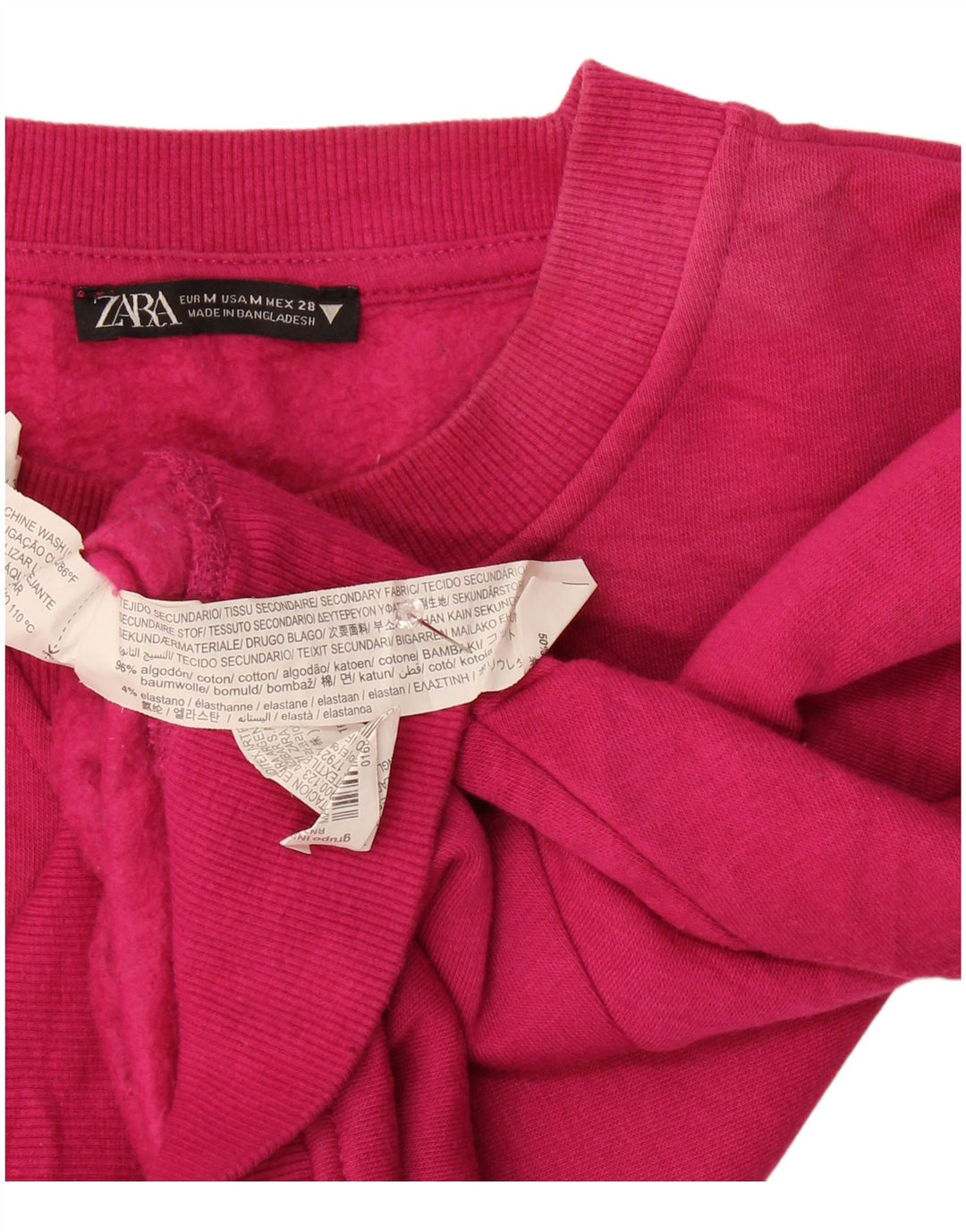 Bluza damska Zara Crop Sweter UK 14 Średnioróżowa bawełna