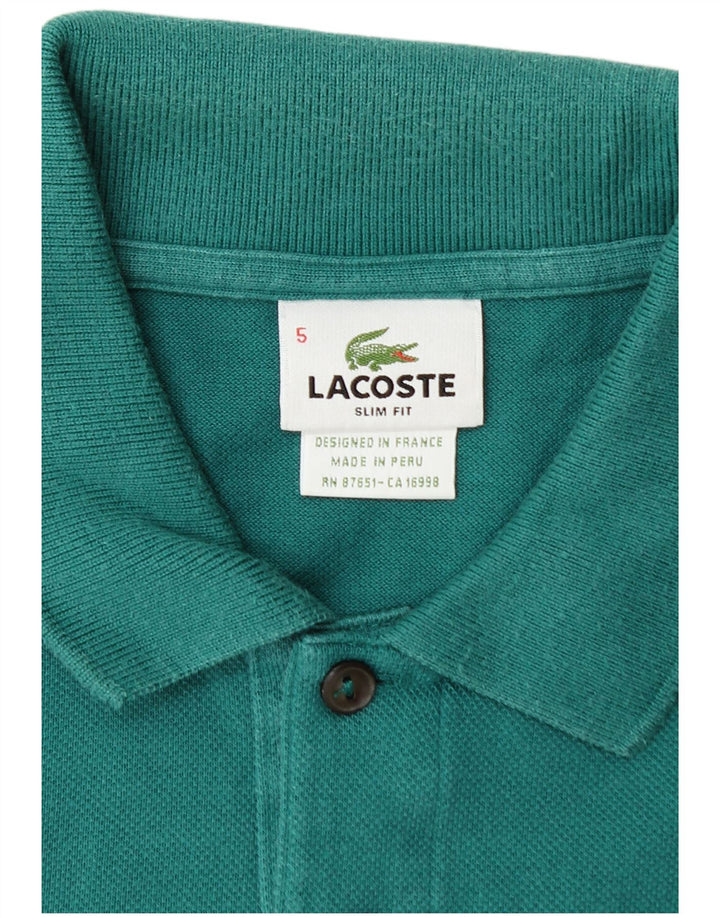 Męska koszulka polo LACOSTE Slim Fit, rozmiar 5, duża, zielona bawełna