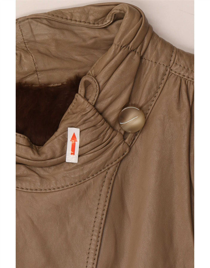 Vintage damska kurtka shearling UK 14 Medium Khaki