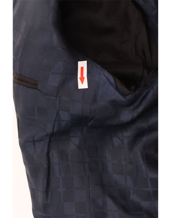 Męska marynarka zapinana na 2 guziki Hugo Boss UK 42 XL Granatowa pepitka