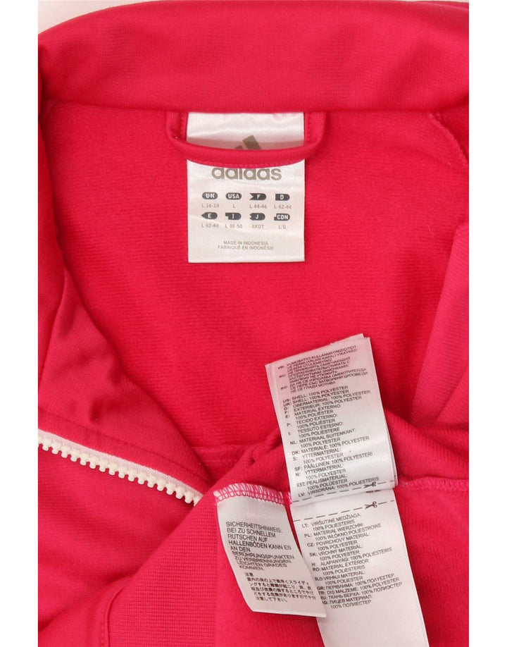 Damska kurtka dresowa Adidas UK 16/18, duża, różowa, poliester