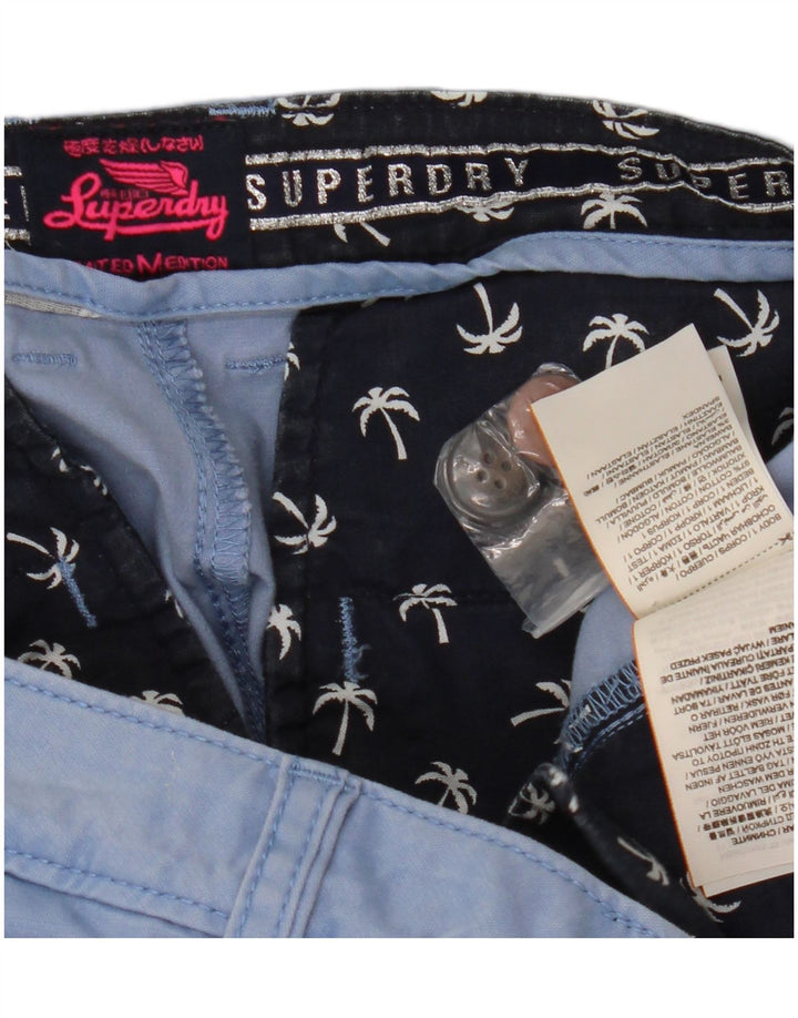 Damskie spodenki Chino SUPERDRY W34, duże, niebieskie, bawełniane
