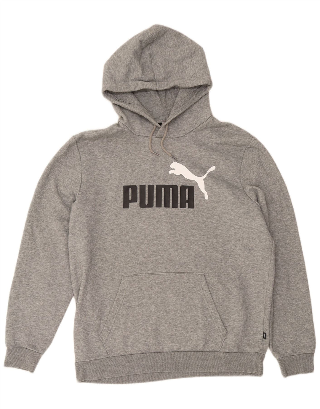 Męski sweter z kapturem Puma z grafiką, duży, szary, nakrapiany