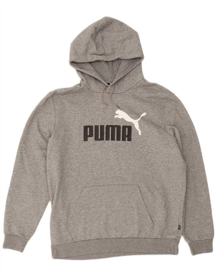 Męski sweter z kapturem Puma z grafiką, duży, szary, nakrapiany