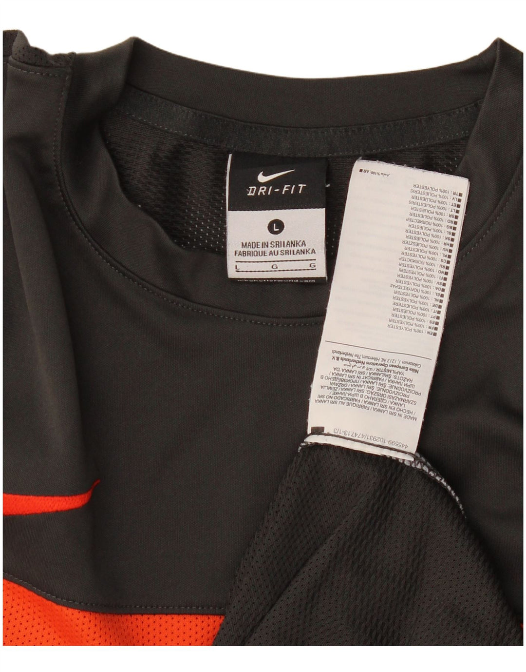 Męski T-shirt Nike Dri Fit, duży, szary poliester z blokami kolorów