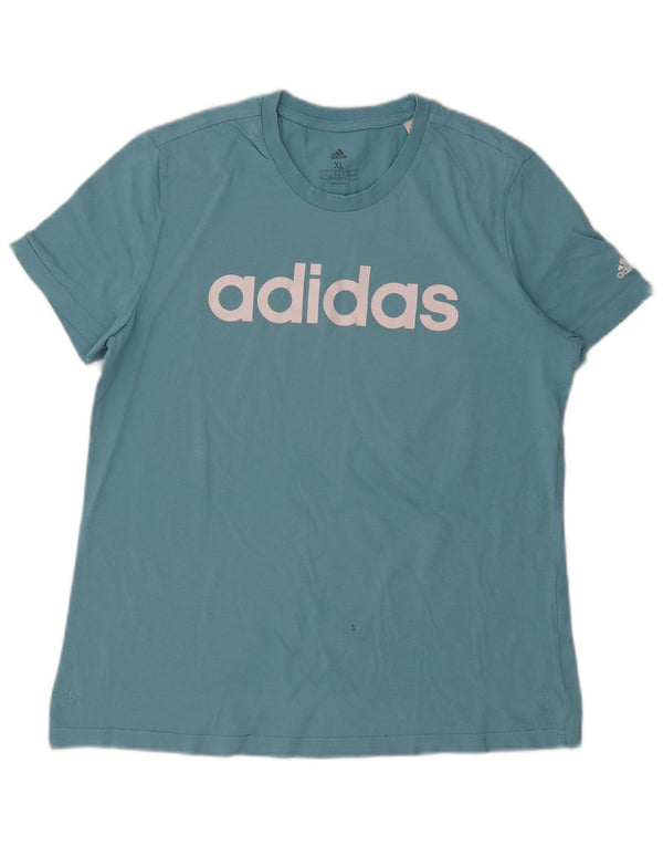 Damska koszulka graficzna Adidas Top UK 20/22 XL Niebieska bawełna