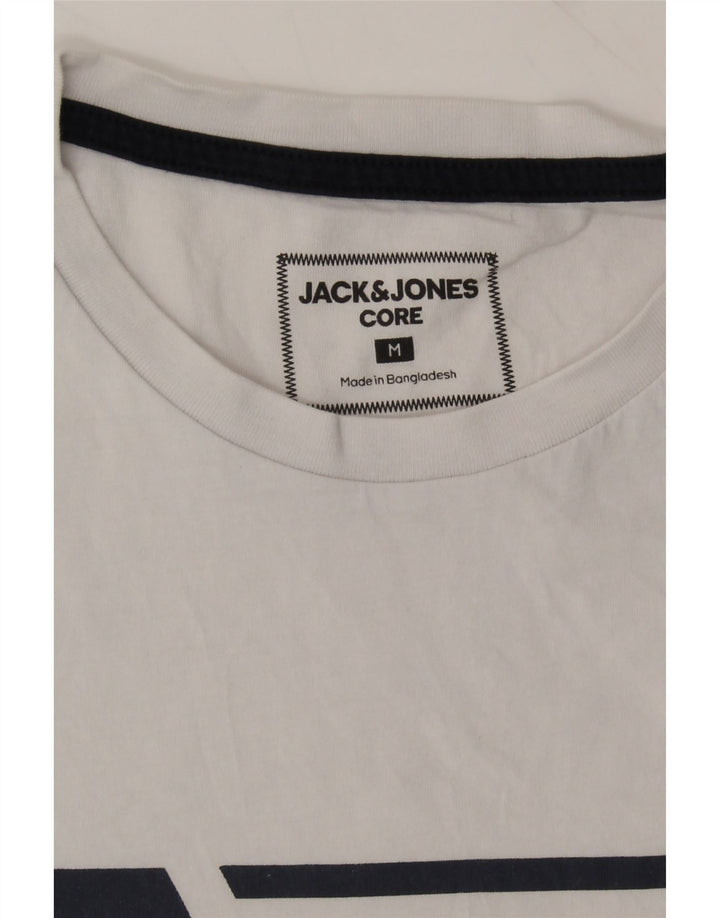 JACK & JONES Mens Graphic T-Shirt Top Medium White Cotton Vintage Jack & Jones and Second-Hand Jack & Jones from Messina Hembry 